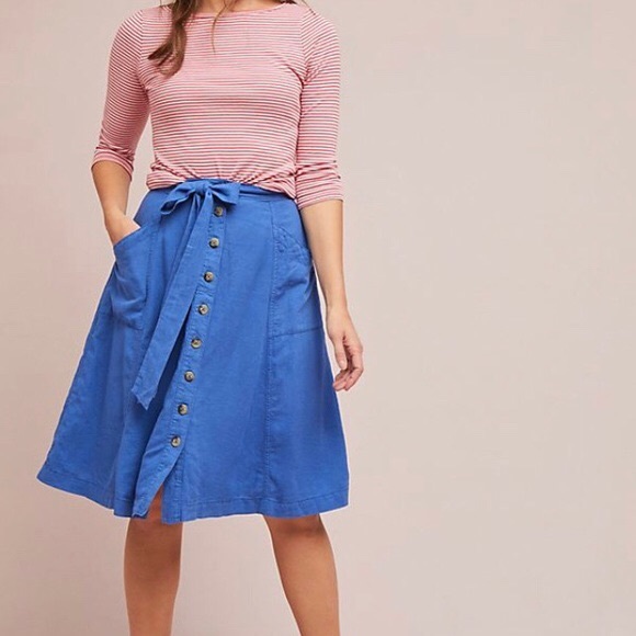 Anthropologie Dresses & Skirts - Adorable Maeve Riviera Blue Skirt